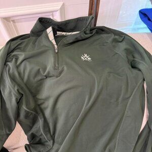 Mens 1/4 zip Hunter Green Size Medium Golf Pullover